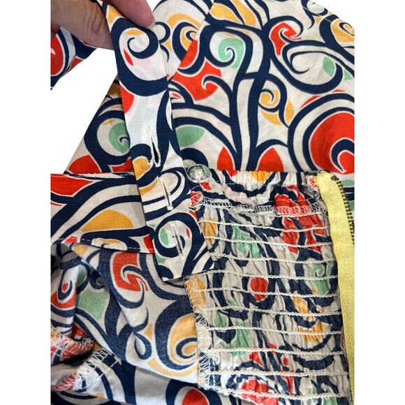 Cabi Whimsy Swirl White and Navy Structured Tank Women's Size 10 Whimsy 60s - Picture 5 of 10